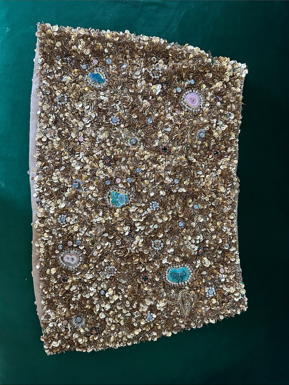 Meshki Gold Beaded Mini Skirt with Embellished Accents - Picture 10 of 13